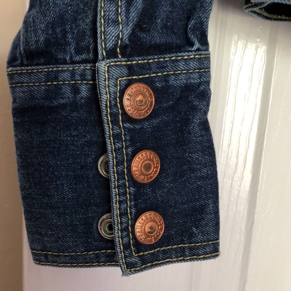 Levi’s Easy Rider jacket dark wash inner pockets copper hardware snap front. - Picture 3 of 8